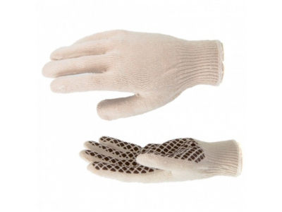 Перчатки трикотажные, ПВХ гель шахматный облив, оверлок Россия Сибртех от СИБРТЕХ Перчатки трикотажные, ПВХ гель шахматный облив, оверлок Россия Сибртех