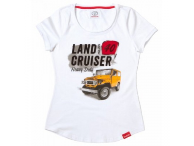 Женская футболка Toyota Land Cruiser 40, Ladies T-Shirt, White, артикул TMHRTTCL03XS от Toyota Женская футболка Toyota Land Cruiser 40, Ladies T-Shirt, White, артикул TMHRTTCL03XS