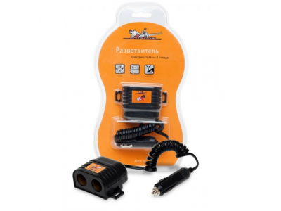 Разветвитель розетки для прикуривателя на 2 выхода AIRLINEс витым шнуром от Airline Разветвитель розетки для прикуривателя на 2 выхода AIRLINEс витым шнуром