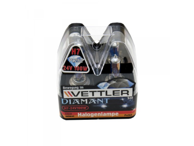 Лампа галоген.H7 24 V 100 W Diamant (к-т) (Px26d) VETTLER от VETTLER Лампа галоген.H7 24 V 100 W Diamant (к-т) (Px26d) VETTLER