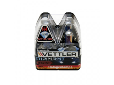 Лампа галоген.H4 24 V 100/90 W Diamant (к-т) (P43t) VETTLER от VETTLER Лампа галоген.H4 24 V 100/90 W Diamant (к-т) (P43t) VETTLER