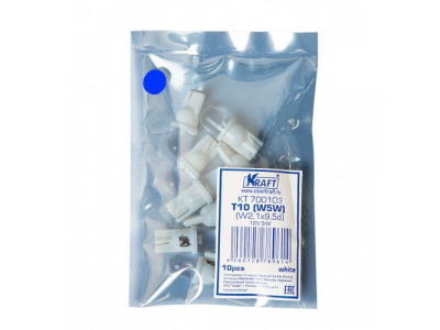 Светодиодная лампа T10 W5W (W2.1x9.5d) 12v blue от KRAFT Светодиодная лампа T10 W5W (W2.1x9.5d) 12v blue
